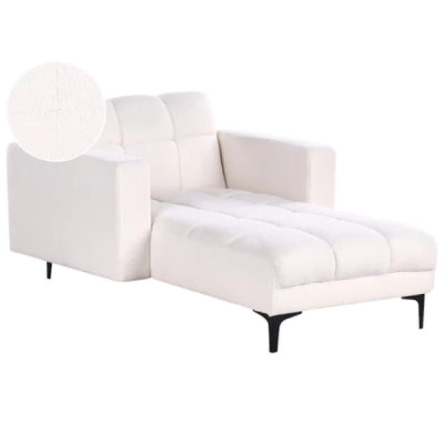 Beliani Chaise Longue Alnes Boucle White
