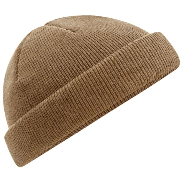 Beechfield Beechfield Men Fisherman Mini Beanie in Light Brown Light Brown One Size Male 5063107002327