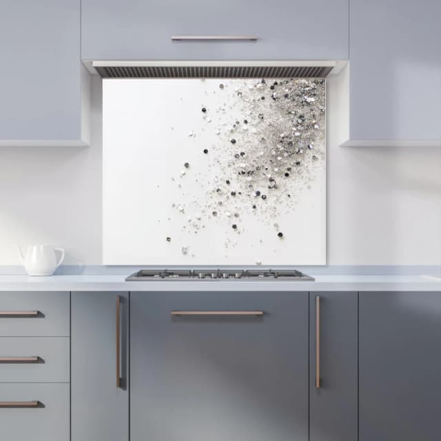 Warren Reed - Designer Glittering Tranquility: Pure White Kitchen Splashback Size: 600mm x 750mm Multicolor Unisex 600mm x 750mm