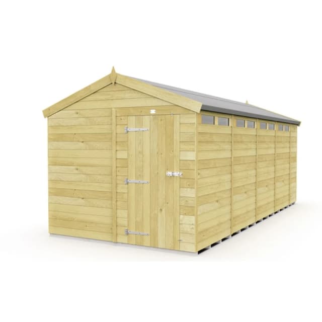 Buttercup Farm 8 x 19 Feet Apex Security Shed - Single Door - L560 x W231 x H217cm in Brown Brown Unisex