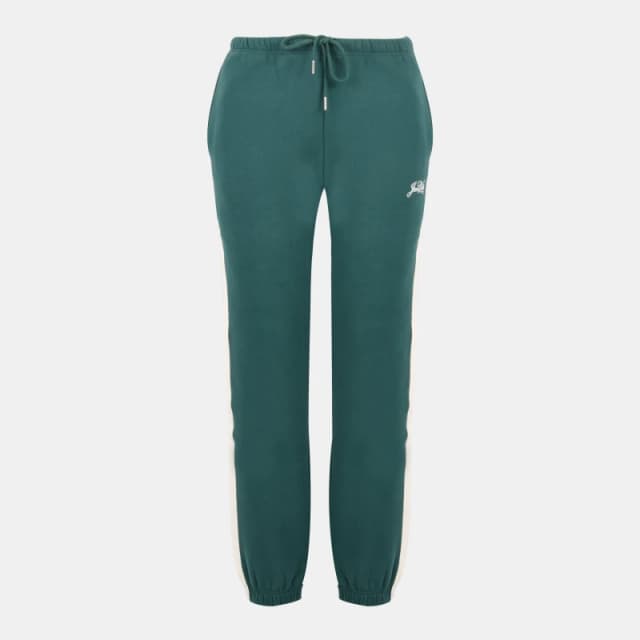 Jack Wills Womens Script Cotton Mid Rise Joggers Green/White female 6 (2XS)