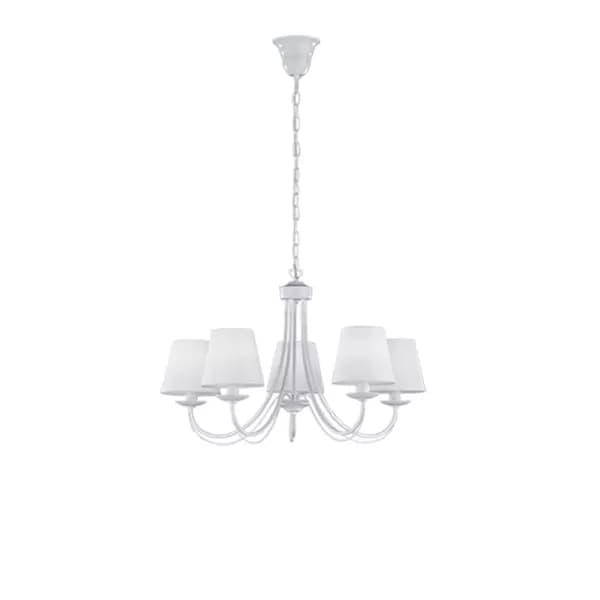 Cortez Authentic 5 Light Multi Arm Pendant Ceiling Light White Matt