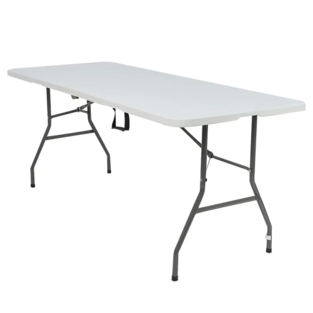 Alivio 6ft Folding Table 180 x 70 x 74cm, Heavy Duty Trestle Table for Camping Buffet Wedding Market Garden Party Car Boot Stall Picnic Indoor White U