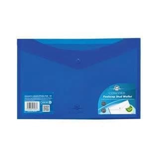 Original Concord Stud Wallet File Vibrant Polypropylene Foolscap Blue Pack of 5