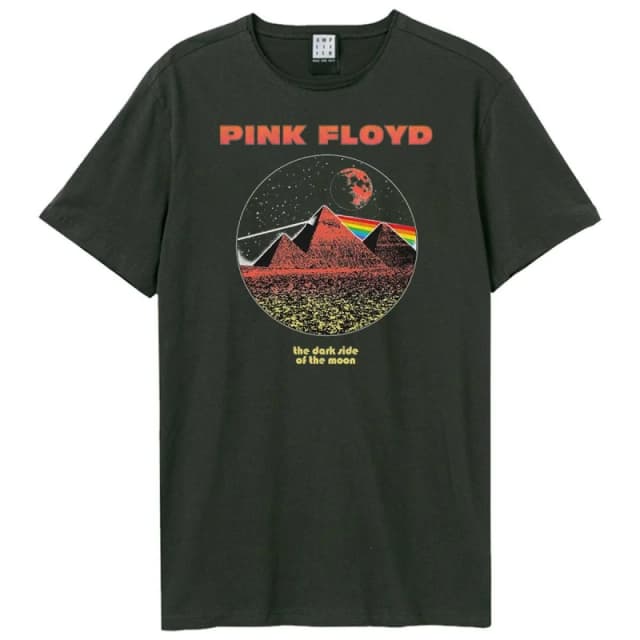 Amplified Amplified Men Vintage Pyramids Pink Floyd T-Shirt in Charcoal Size: Small Charcoal S Male 5063470545001