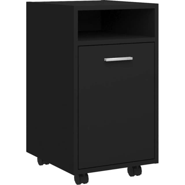 VIDAXL Side Cabinet with Wheels Black 33x38x60cm Engineered Wood Vidaxl 8720286586525
