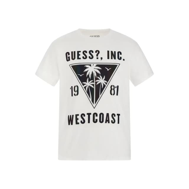 Guess T-Shirt Guess Iridescent Palms Blanc Male M