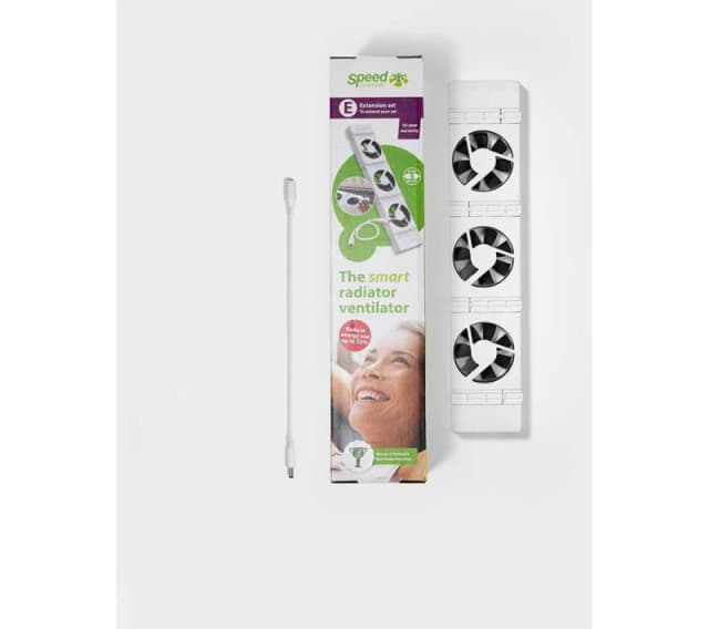 SPEEDCOMFORT Discrete Radiator Fan (Pack of 3) & Mounting Hooks, White 652217373301