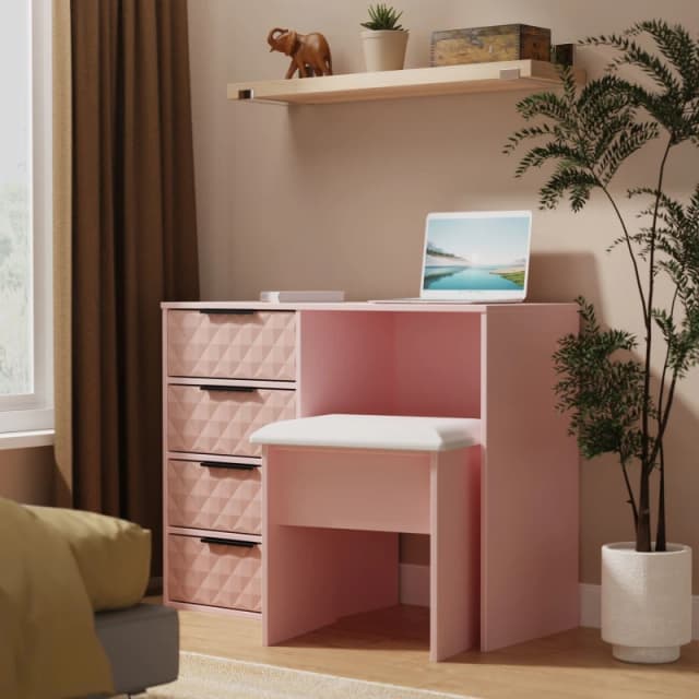 Ready Assembled 2 U Islay 4 Drawer Vanity (Ready Assembled) in Dusty Pink Size: Medium Dusty Pink Unisex Medium