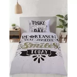 Today Is The Day Single Duvet Cover Set Bedding Bed Quilt Set Black White Gold