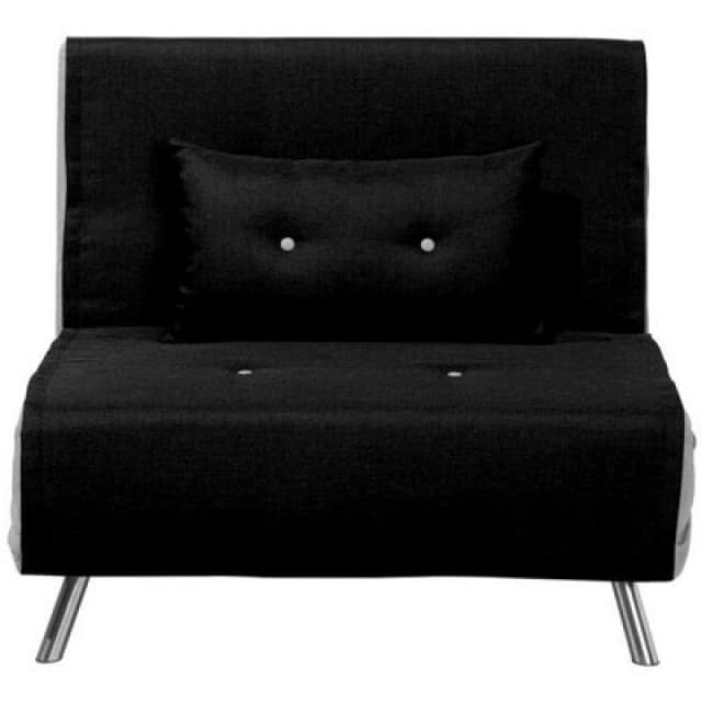 Beliani Single Sofa Bed Farris Fabric Black