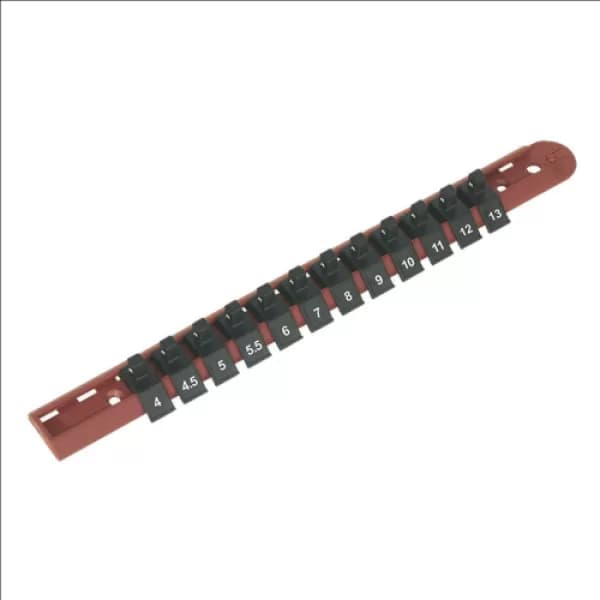 Genuine SEALEY AK1412 Socket Retaining Rail with 12 Clips 1/4Sq Drive