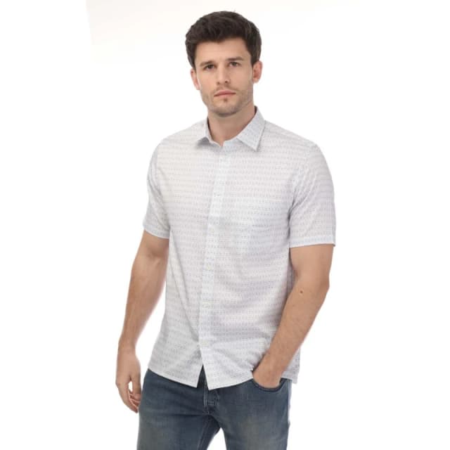 Ted Baker Sargent Geo Satin Stretch Shirt - White White S