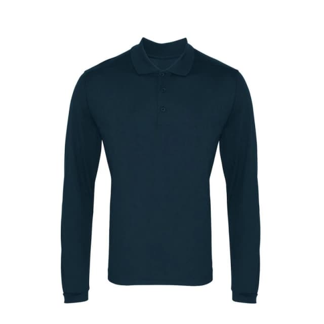 Premier Premier Men Coolchecker Pique Long-Sleeved Polo Shirt in Navy Size: X-Small Navy XS Male 5063470022540