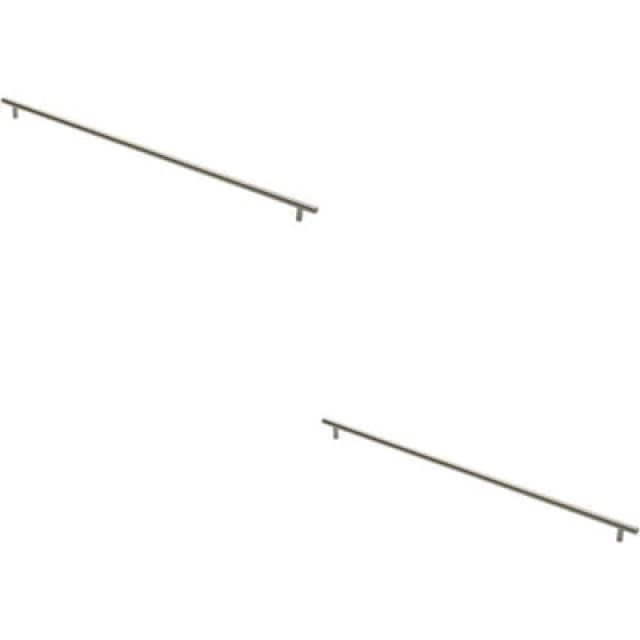Loops 2x Round T Bar Cabinet Pull Handle 668 x 12mm 608mm Fixing Centres Satin Nickel Metallics unisex