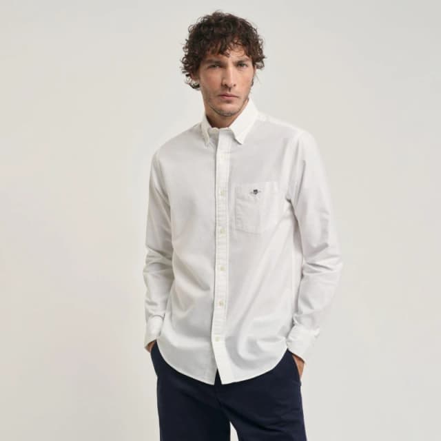 Gant Regular-Fit Archive Shield Oxford Shirt - White White S