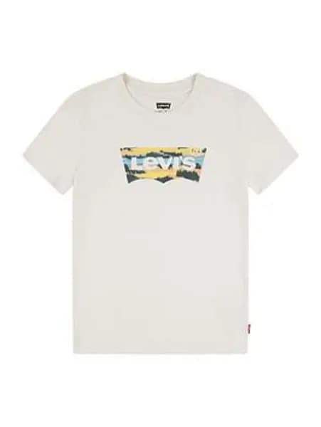Kids Aop Batwing Tee - Beige / Birch