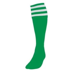 Precision 3 Stripe Football Socks Mens Emerald/White