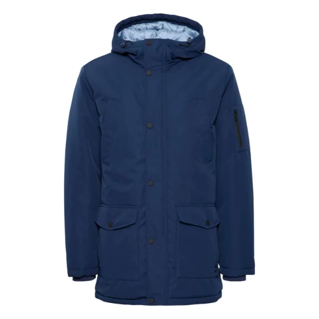 Blend Waterproof hooded jacket with buttons and pocket Blend Bleu Unisex 3XL