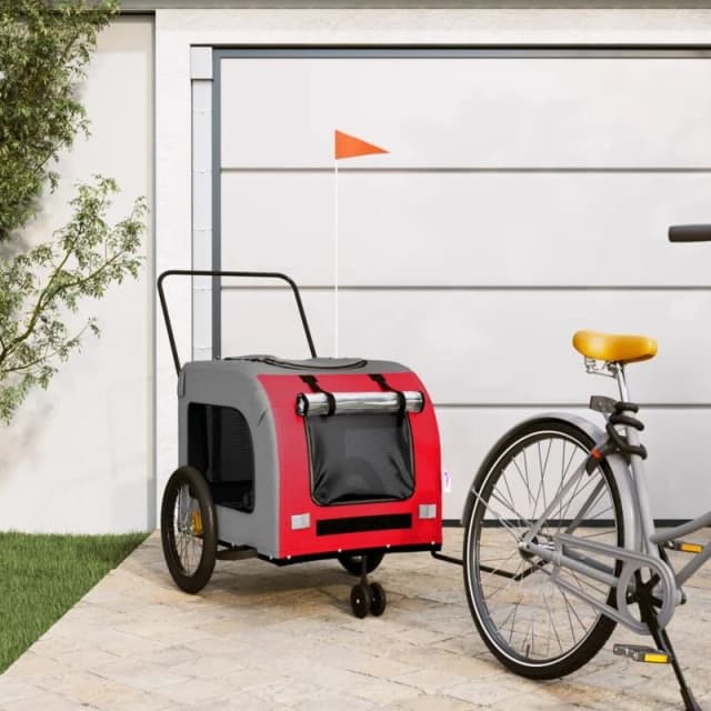 VIDAXL Vidaxl - Pet Bike Trailer Red and Grey Oxford Fabric and Iron 8720845769444