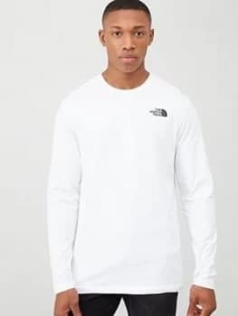 The North Face Long Sleeve Red Box T-Shirt - White
