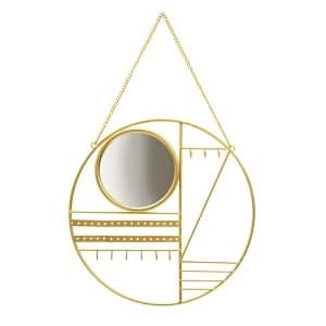 Sass & Belle Abstract Gold Jewellery Hanger with Mirror