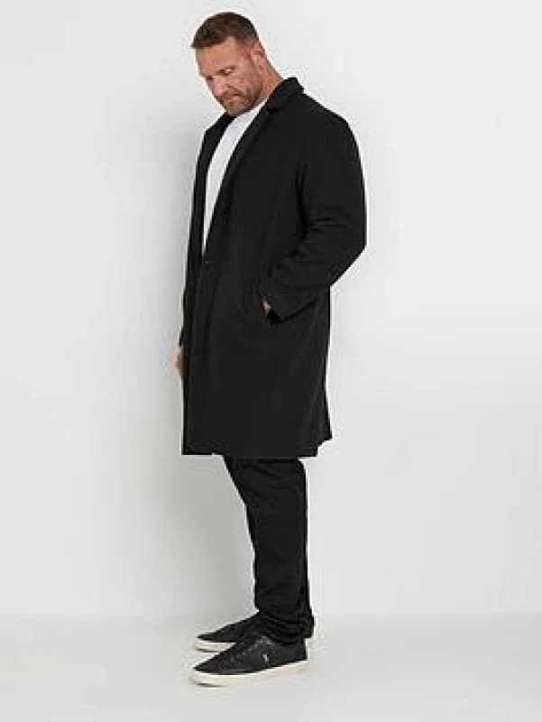 BadRhino BadRhino Men Collar Design Formal Overcoat in Black Size: large Black L Male 5063111380251