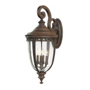 4 Light Outdoor Large Wall Lantern Light British Bronze IP44, E14