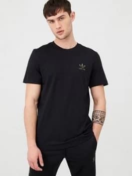adidas Originals Camo Logo Essential T-Shirt - Black Size M Men