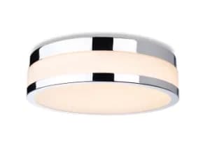 Marnie 290cm LED Flush Ceiling Fitting Chrome with Opal White Glass IP44
