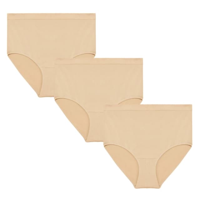 Be You 3 Pack Seam Free Full Briefs - Nude Nude 12 - 14