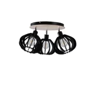 Nicoleta Ceiling Spotlight Clusters Black And Natural, 32cm, 3x E27
