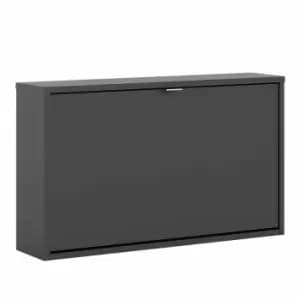 Shoes Hallway Storage Cabinet With 1 Tilting Door And 1 Layer Matt Black