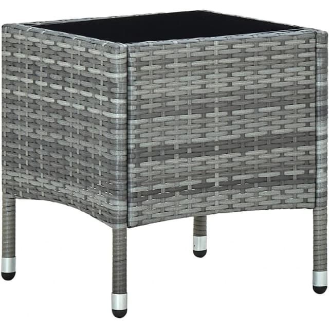 VIDAXL Garden Table Grey 40x40x45cm Poly Rattan Vidaxl 8719883855868