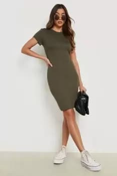 Basics Cap Sleeve Jersey Bodycon Midi Dress