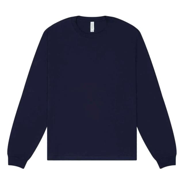 Bella + Canvas Mens Heavyweight Long-Sleeved T-Shirt in Navy Size: XS Navy Male XS