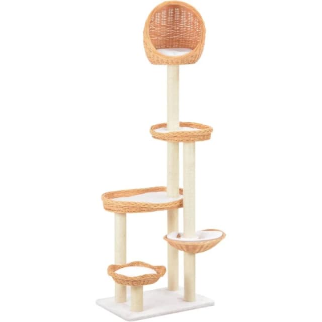VIDAXL Cat Tree with Sisal Scratching Post Natural Willow Wood Vidaxl 170729