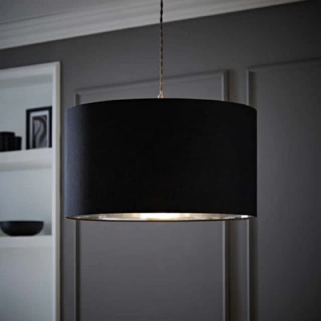ValueLights ValueLights Reni Black with Metallic Chrome Inner Easy Fit Ceiling Lamp Shade Size: Large Black Large Unisex 5016529270713