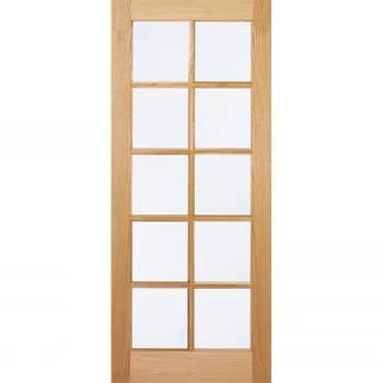 SA Internal Glazed Unfinished Oak 10 Lite Door - 686 x 1981mm