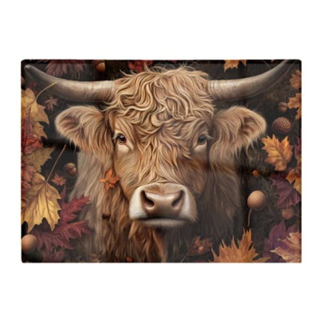 Warren Reed Designer Highland Cow In Autumn Chopping Board