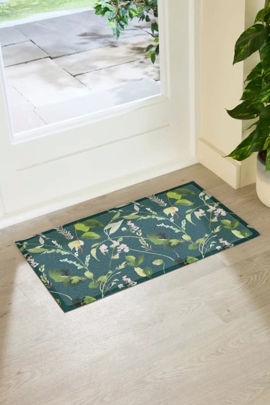 Artsy Doormats Watercolour Leaves Indoor Outdoor Doormat (70 X 40Cm)