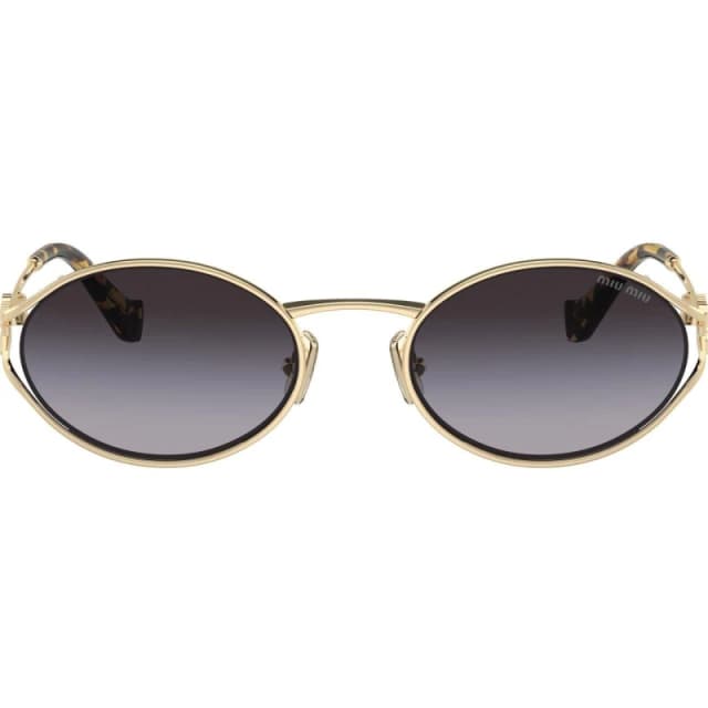 Miu Miu Miu Miu Women Oval Brass Gold Dark Brown MU52YS Gold One Size Female 8056597886956