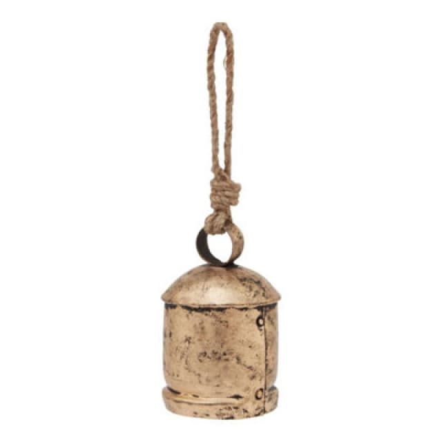Hill Interiors Antique Bell Bauble - Wood - L7 X W7 X H10 Cm - Gold