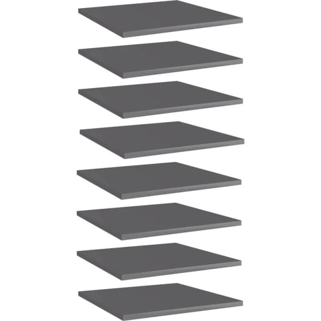 VIDAXL Vidaxl - Bookshelf Boards 8 pcs High Gloss Grey 40x40x1.5cm Engineered Wood 8720286244388