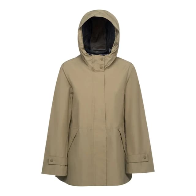 Geox Womens 5 TPU Poly Waterproof Jacket Geox Hoara Beige Female 42