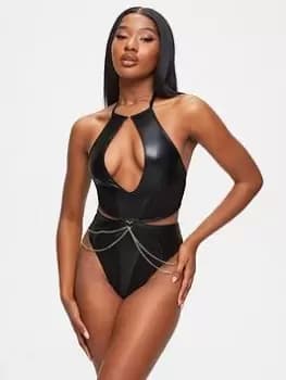 Ann Summers Bodywear Lovestruck Crotchless Body - Black, Size 2XL, Women