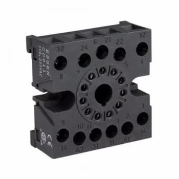 Greenbrook Round 8 pin DIN Rail base for Plug in 2 Pole Relay