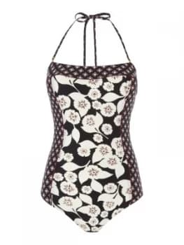 Kate Spade New York Bandeau printed one piece Black