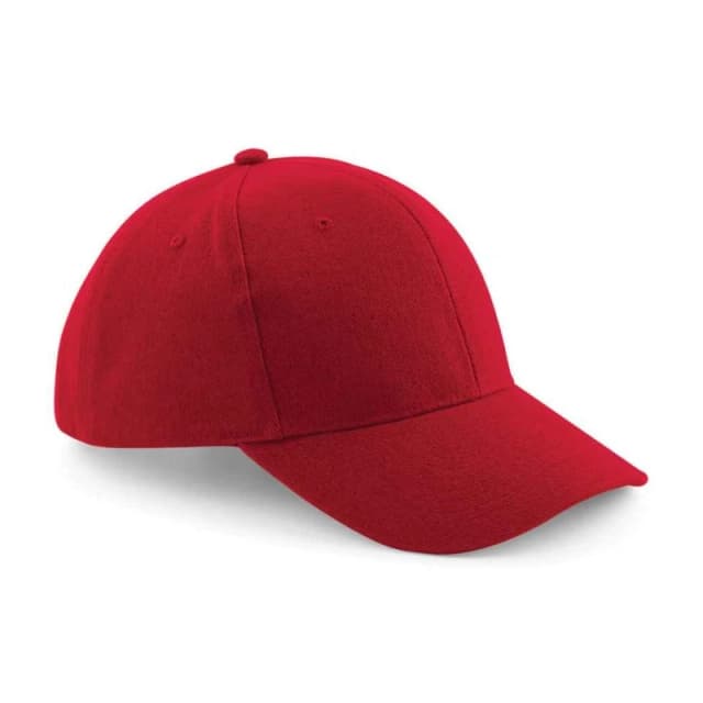 Beechfield Beechfield Pro-Style Brushed Cotton Heavy Cap in Red Red One Size Unisex 5063527873989