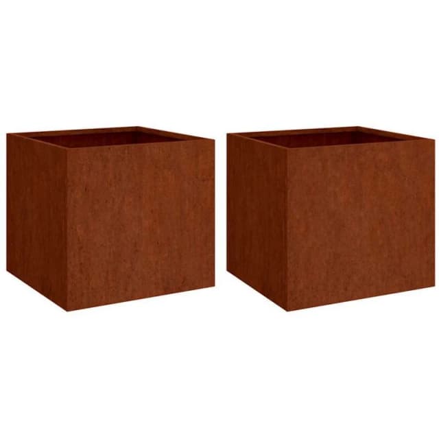 VIDAXL Planters 2 pcs 32x30x29cm Corten Steel Vidaxl 821548
